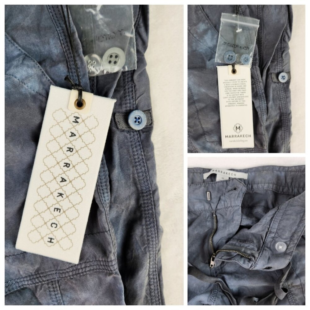 Marrakech Blue Gray Charlotte Roll Tab Tencil Pants Anthropologie - Picture 7 of 11